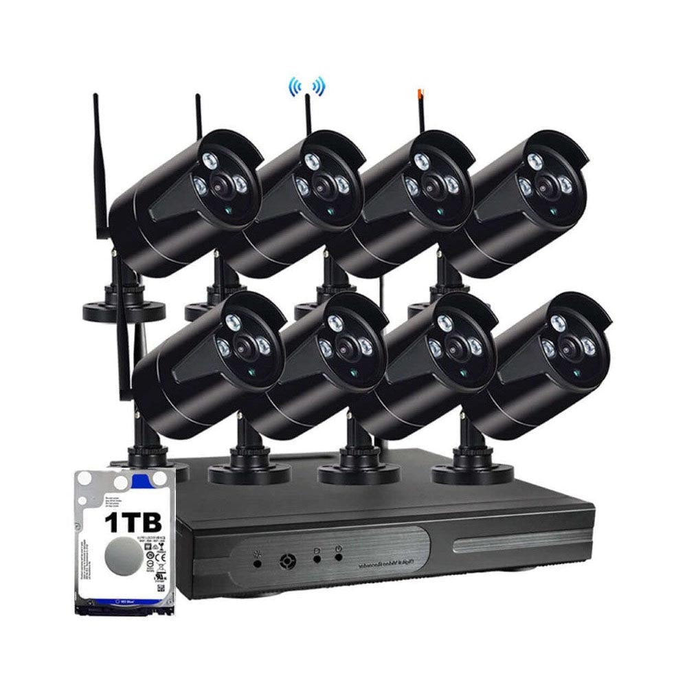 8 channel wireless security camera system kit