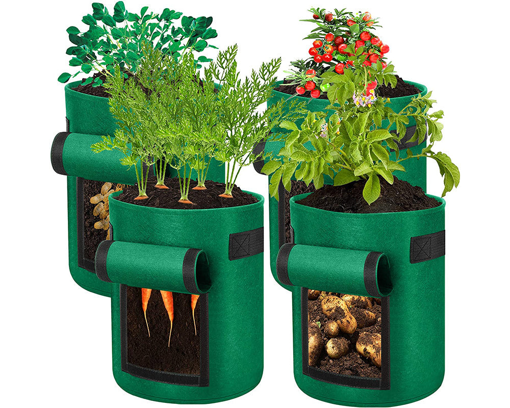 Durable non-woven fabric detail on plant grow bag