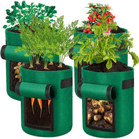 Thumbnail for Plant grow bag with window showing green breathable fabric