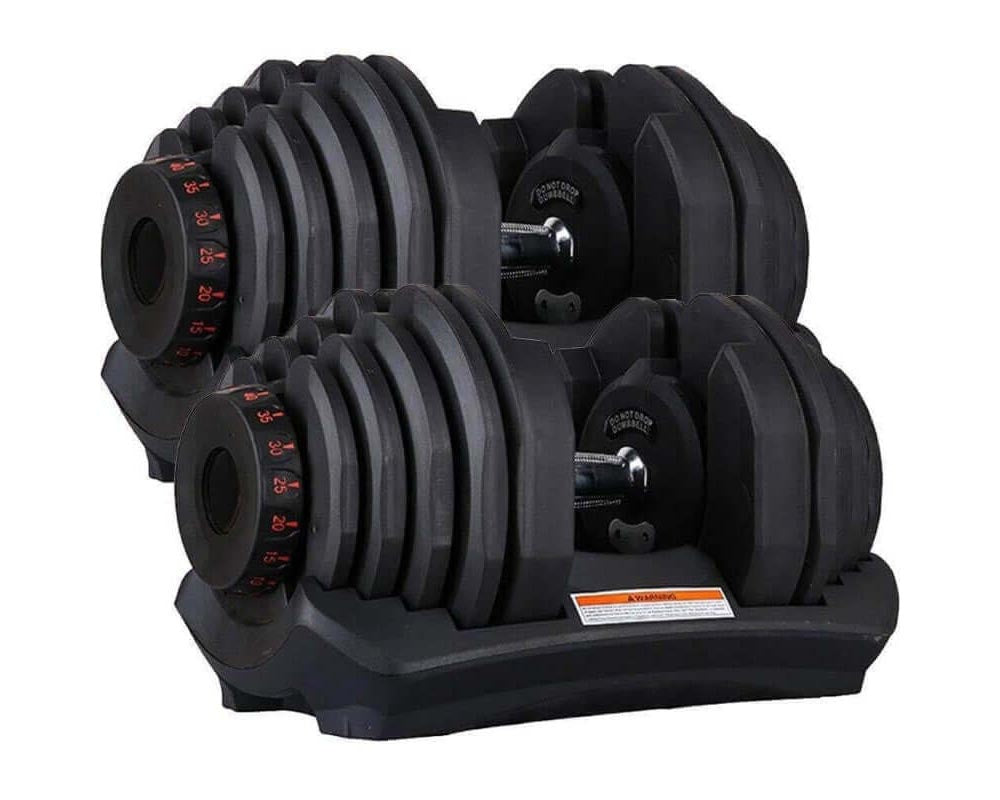 Adjustable Dumbbells Pair 40KG Dial Weight Set for Home Gym