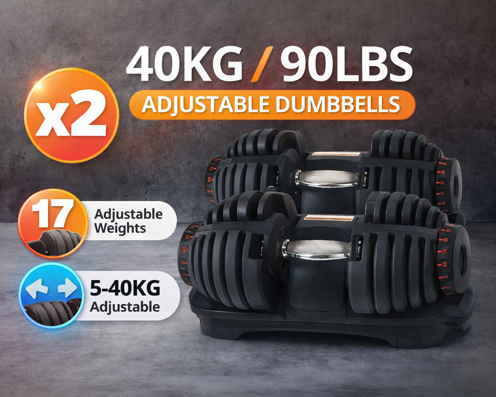 Adjustable Dumbbells 40Kg 2PCS Set