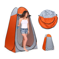 Thumbnail for Portable camping shower toilet tent fully set up outdoors