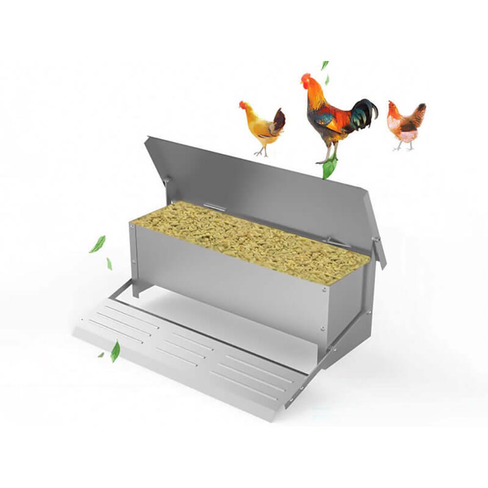 Automatic Chicken Feeder 10kg aluminium with treadle platform