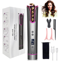 Thumbnail for Cordless auto hair curler anti-tangled feature