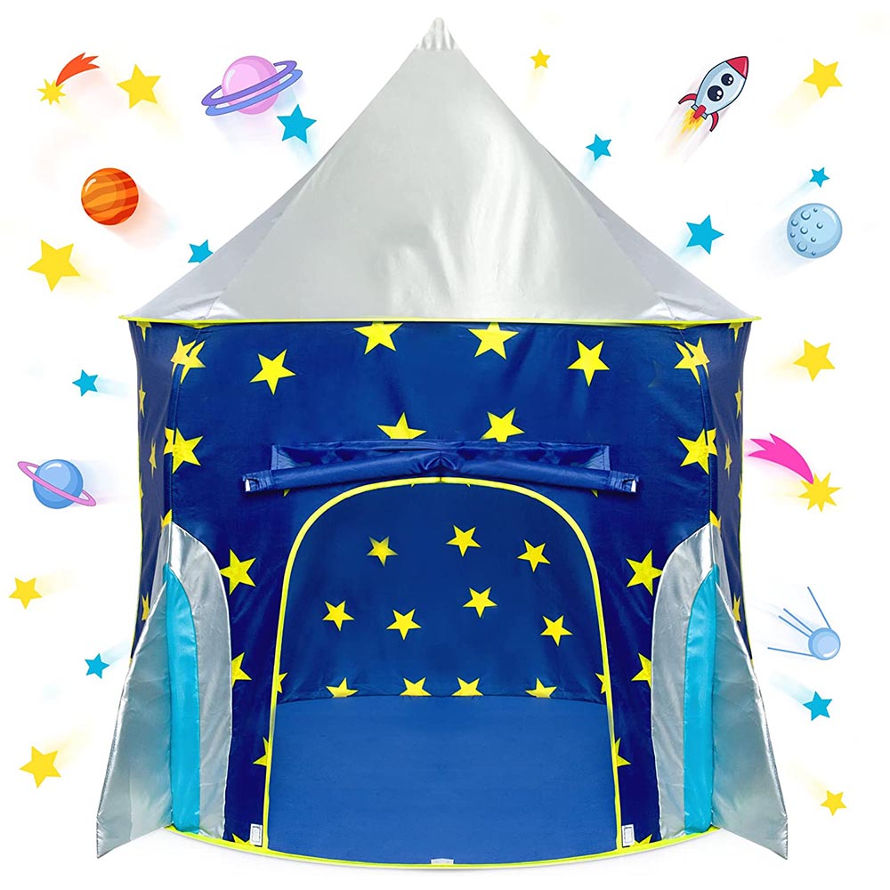 Kids play tent castle princess pink front view