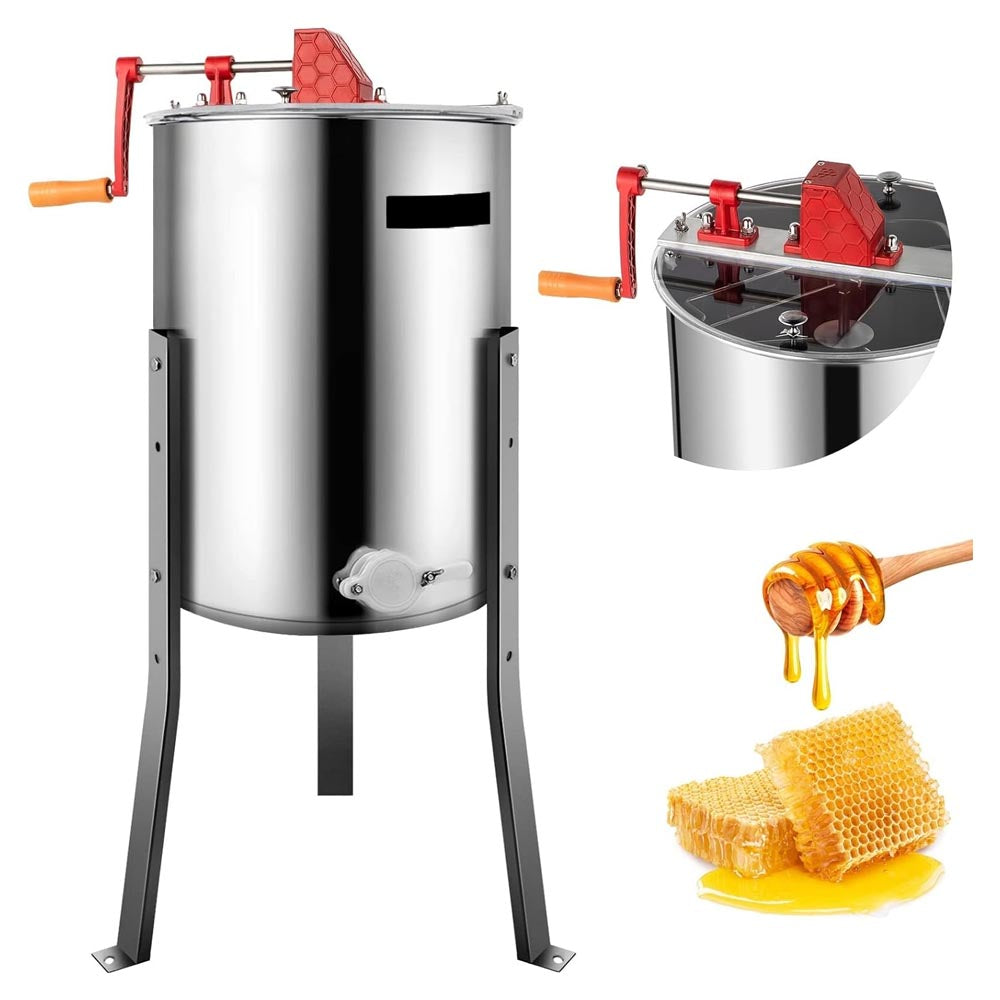 Manual honey extractor with reinforced beam