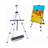 Thumbnail for Art easel side view showing aluminium frame