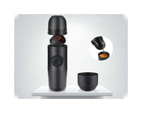 Thumbnail for Hand-pressed espresso maker with coffee powder compartment