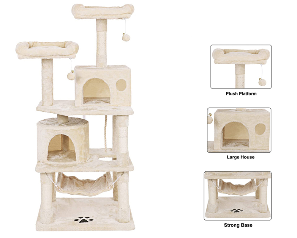 Cat Tree 150CM with Scratching Posts Hammock
