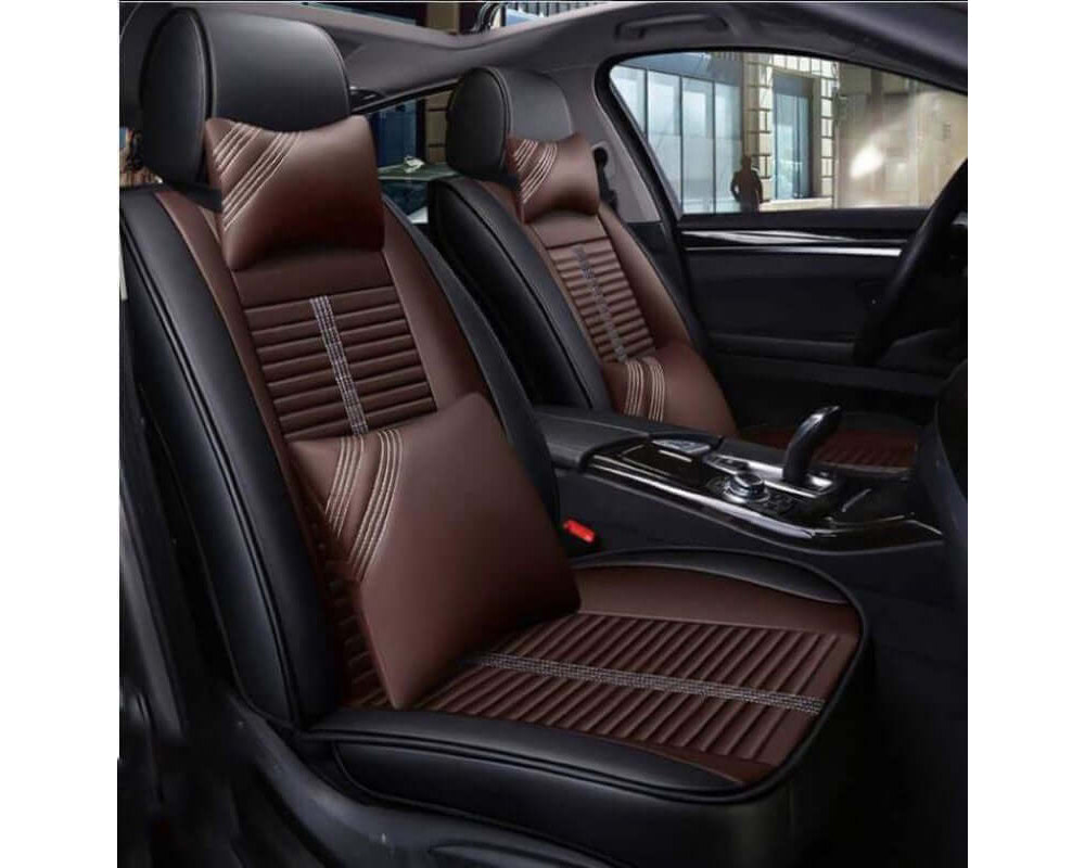 Car seat cover installed in 5-seater car