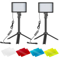 Thumbnail for 2-Pack Dimmable 5600K USB LED Video Light with Adjustable Tripod Stand