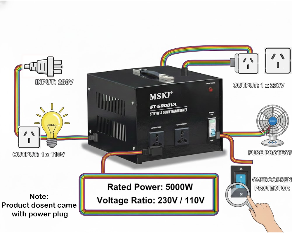 Heavy-duty transformer weighing approx 13 kg
