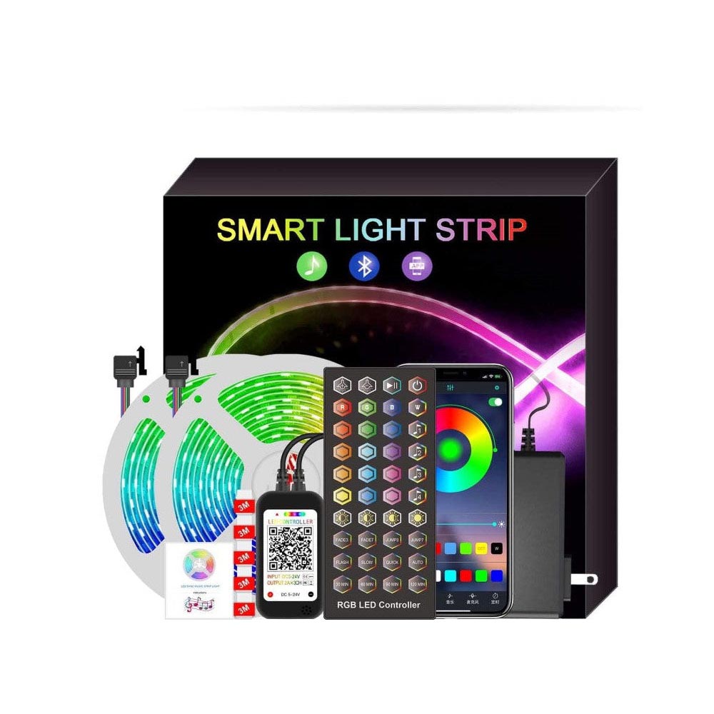 LED strip lights with power supply and controller
