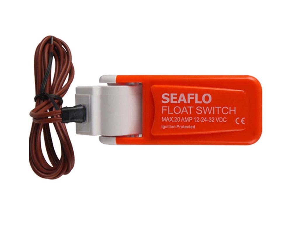 Seaflo float switch mounted on submersible pump