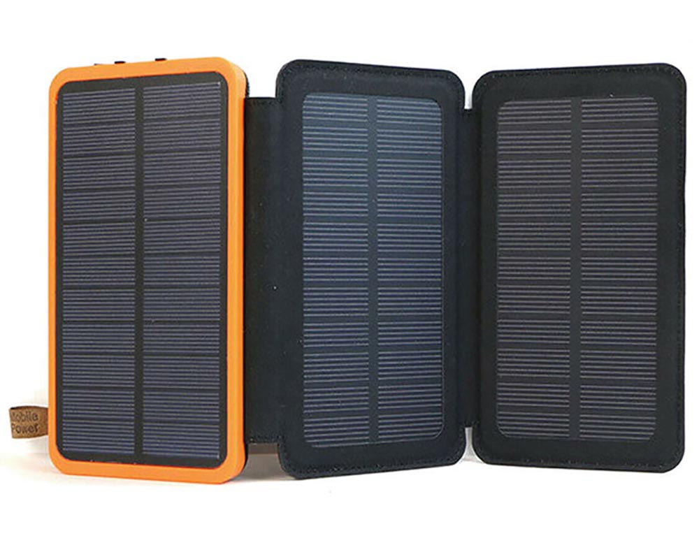 Solar power bank side view