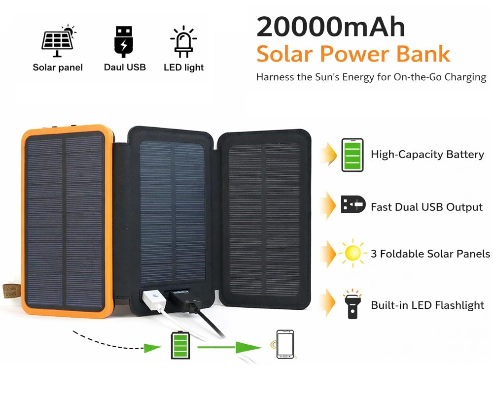 Solar power bank side view