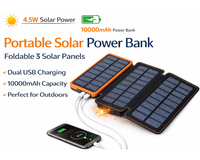 Thumbnail for Solar power bank with micro USB input cable