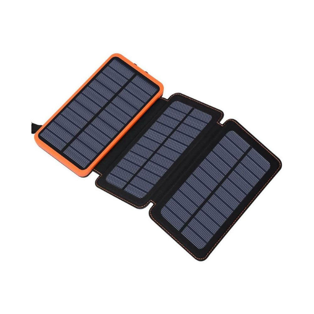 10000mAh solar power bank with three solar panels