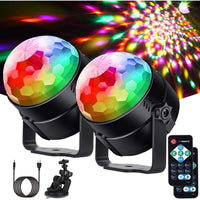 Thumbnail for Two disco ball lights side by side on table