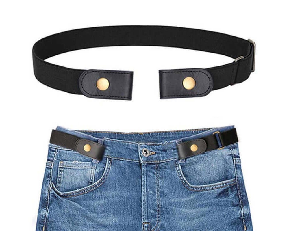 Buckle-free elastic belt packaging with size label