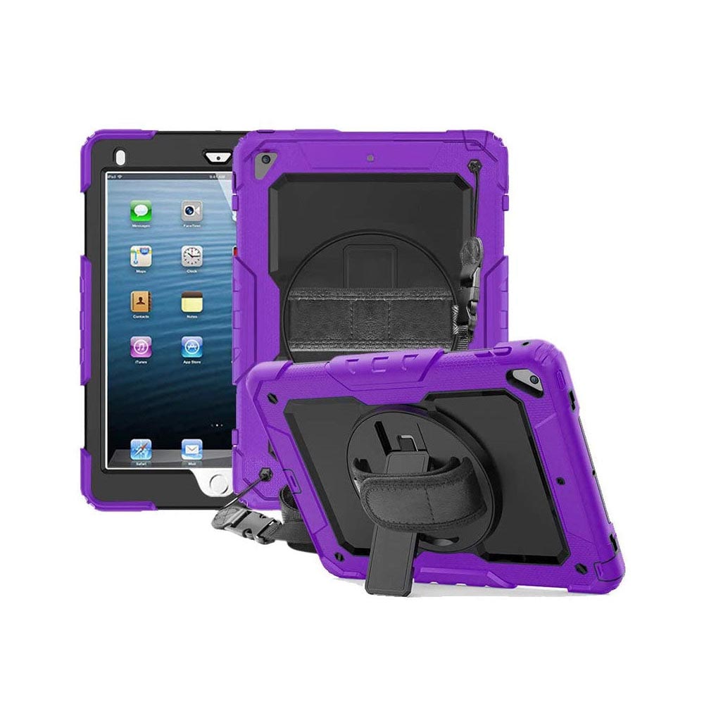 Close up of button and port access on case