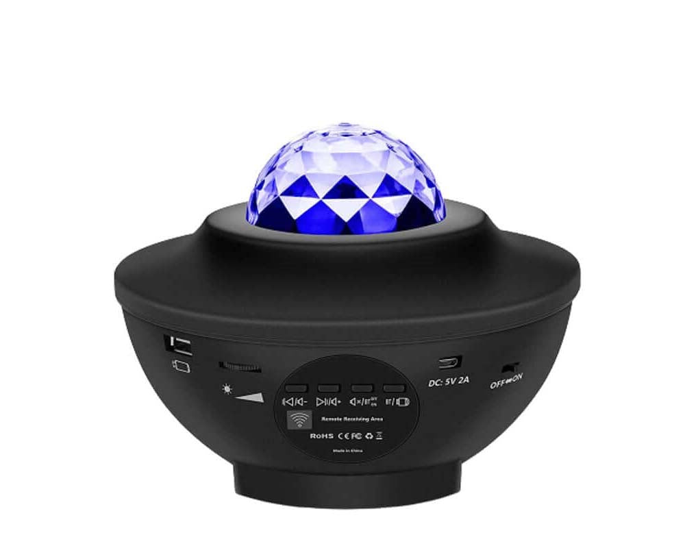 Close-up of projector control buttons