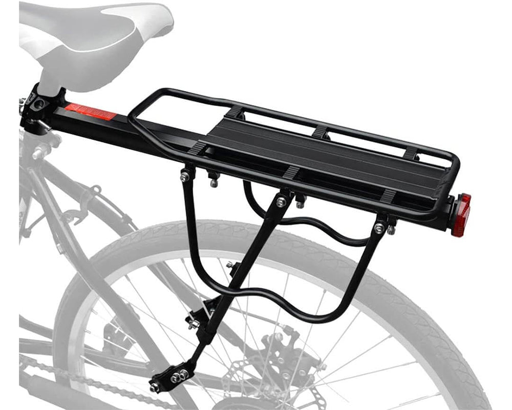 Bike rack installed on road bike rear frame