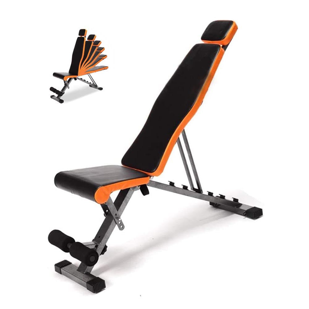 Workout weight bench sit up with padded leather seat