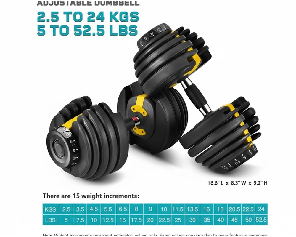 Dumbbells set with nylon and ABS plastic parts