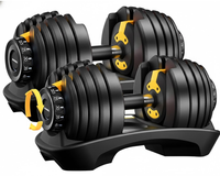 Thumbnail for Close-up of rotary dial weight adjustment on dumbbell