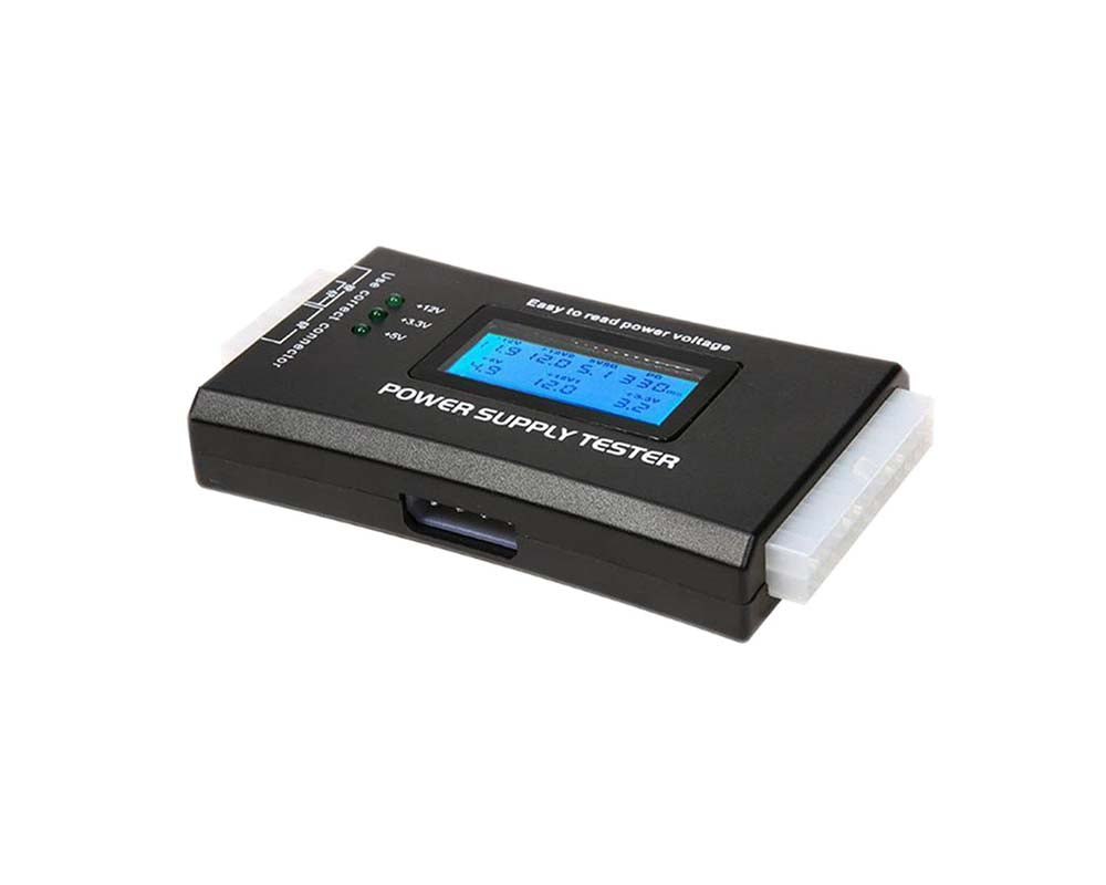 Compact power supply tester with easy operation