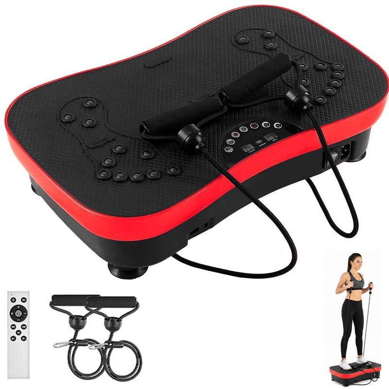 Portable vibration plate folded for storage