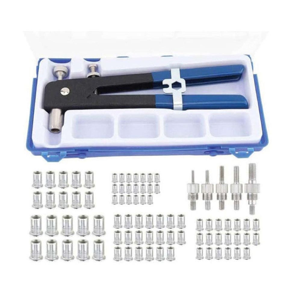 Portable nut rivet riveter tool kit packed for transport