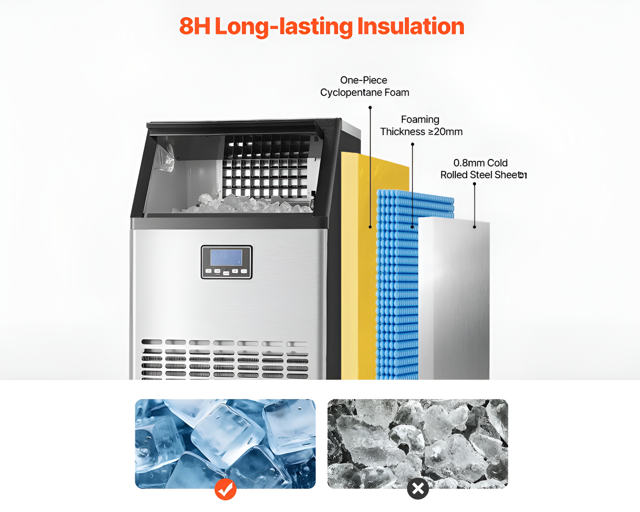 Home Commercial Bullet Ice Cube Maker