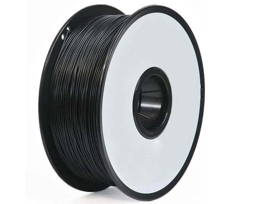 3D printer filament spool with label showing diameter