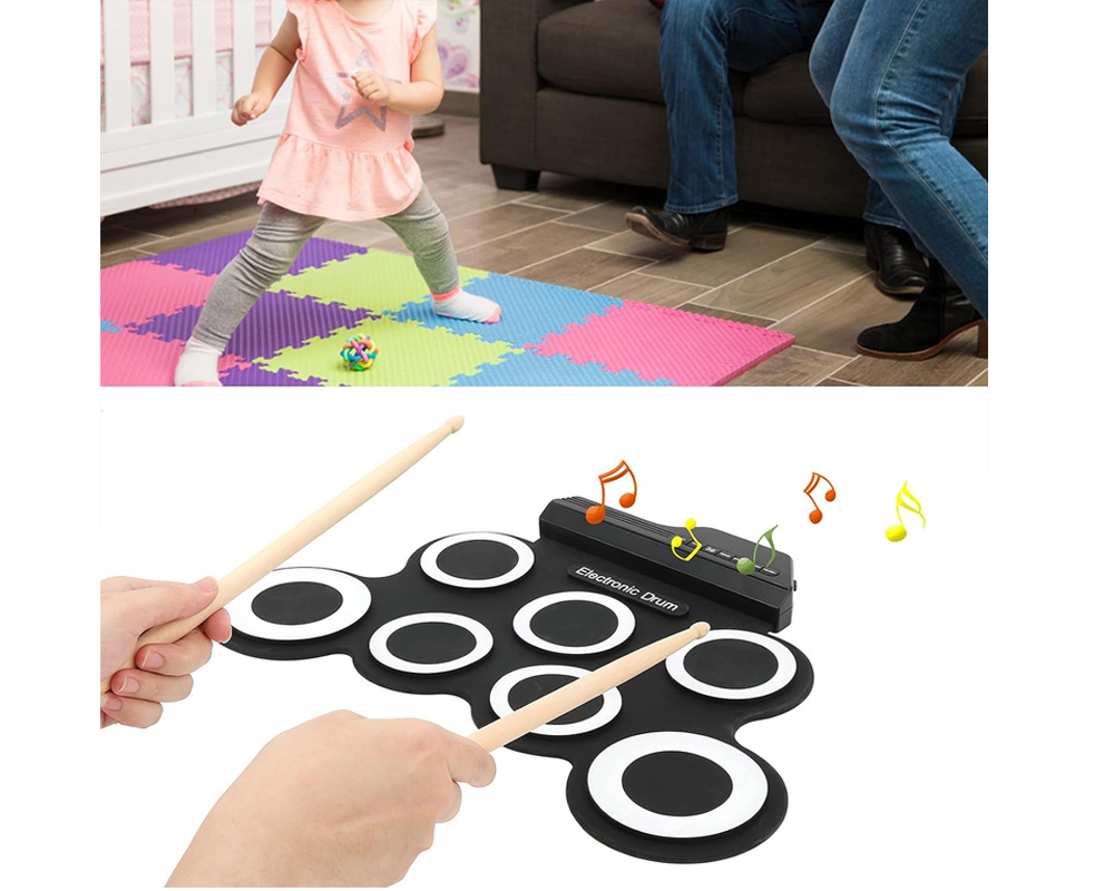 Portable Tabletop Roll-Up Electronic Drum Kit