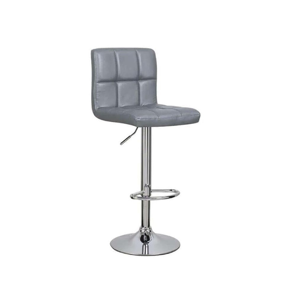 Adjustable Swivel Bar Stools PU Leather Gray Armless single stool