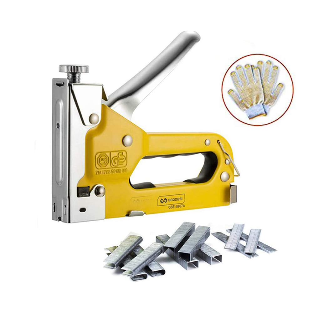 Staple gun 3 way stapler tool kit steel body
