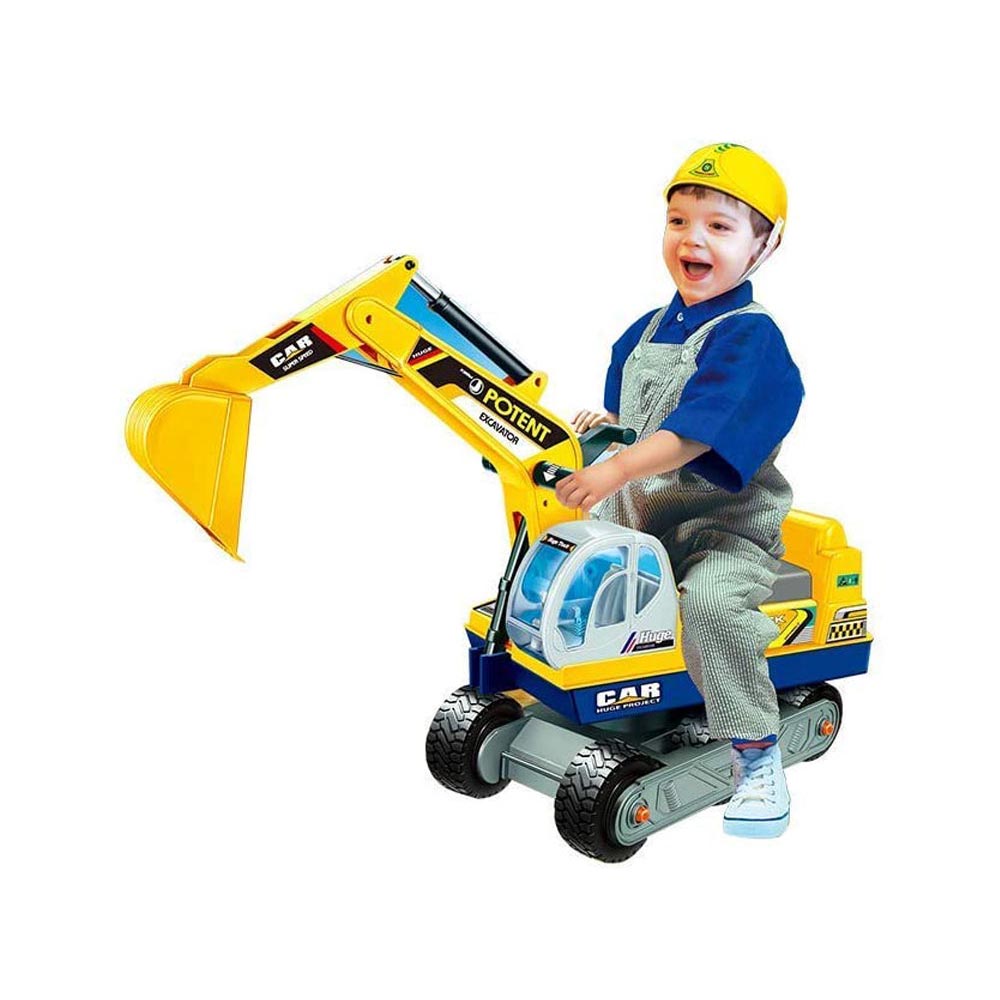 Ride-on digger with instruction manual