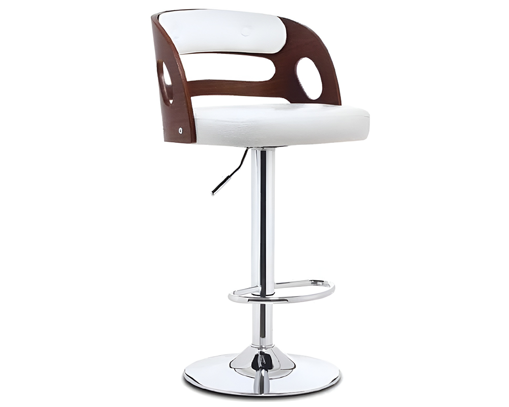 Bar stools with wooden backrest