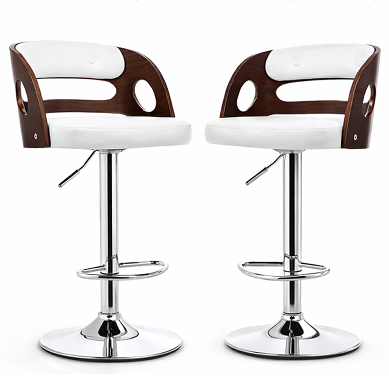 Bar stools 2pcs set with PU seats black