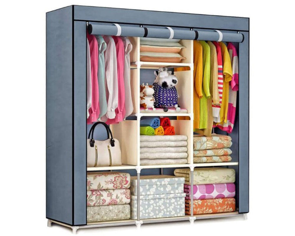 Wardrobe organiser showing sturdy plastic connectors