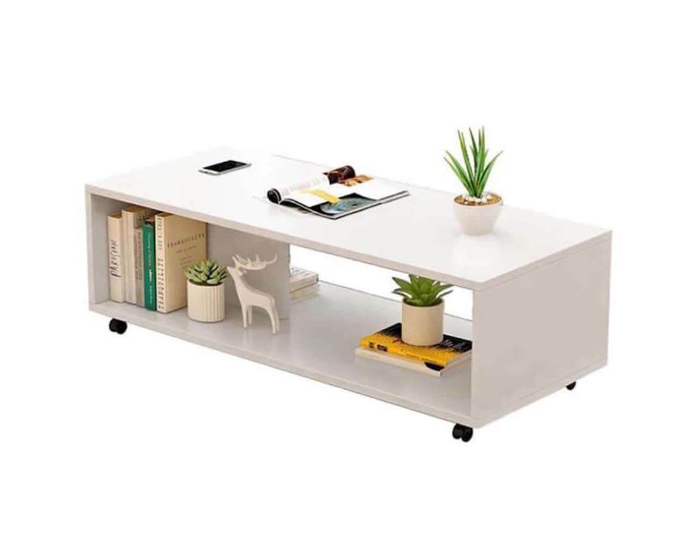 Coffee table 120cm with wheels showing simple design