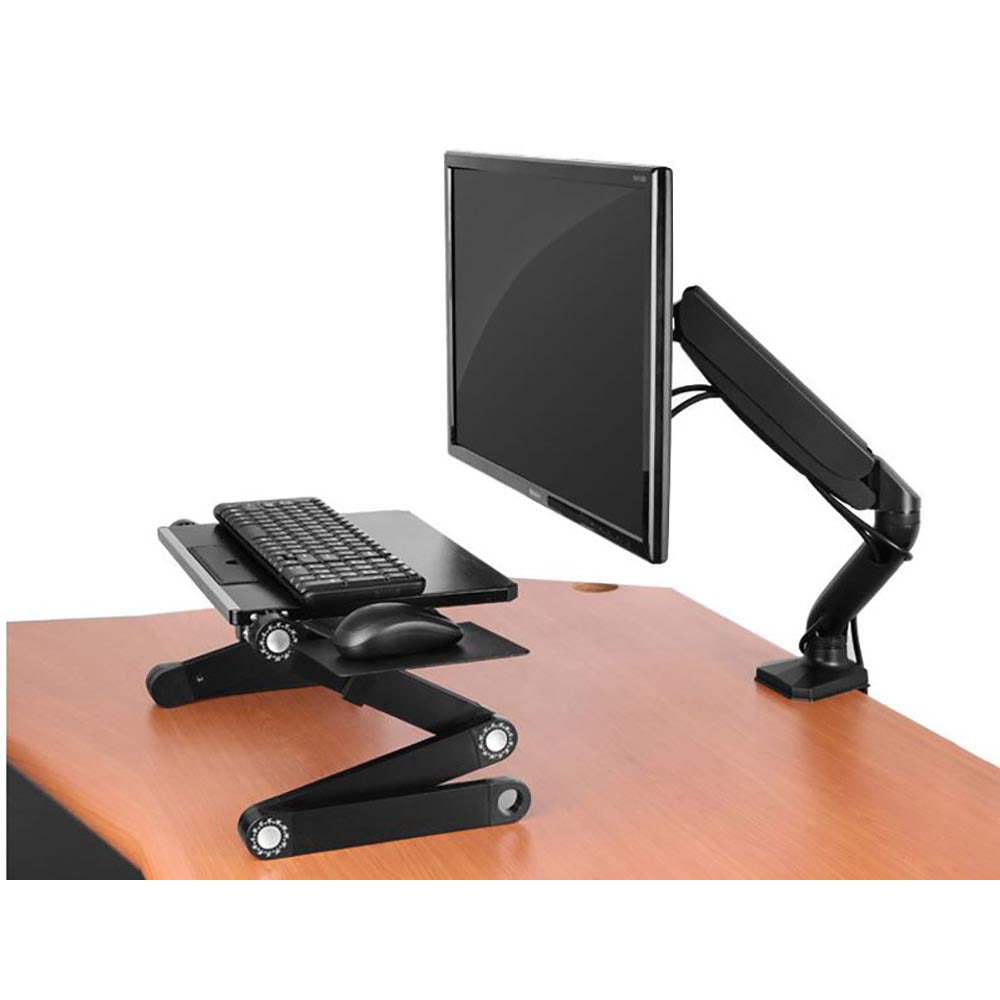 Monitor stand height adjustable with gas-spring arm
