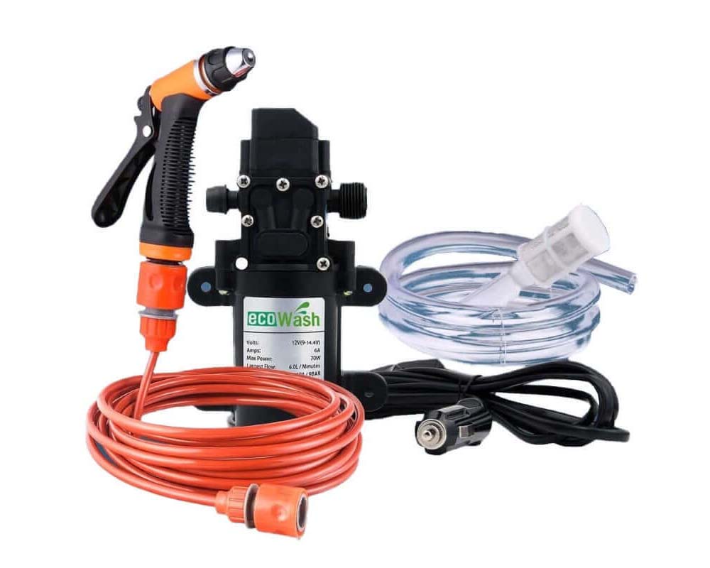 Car washer pump with onoff switch on power cord