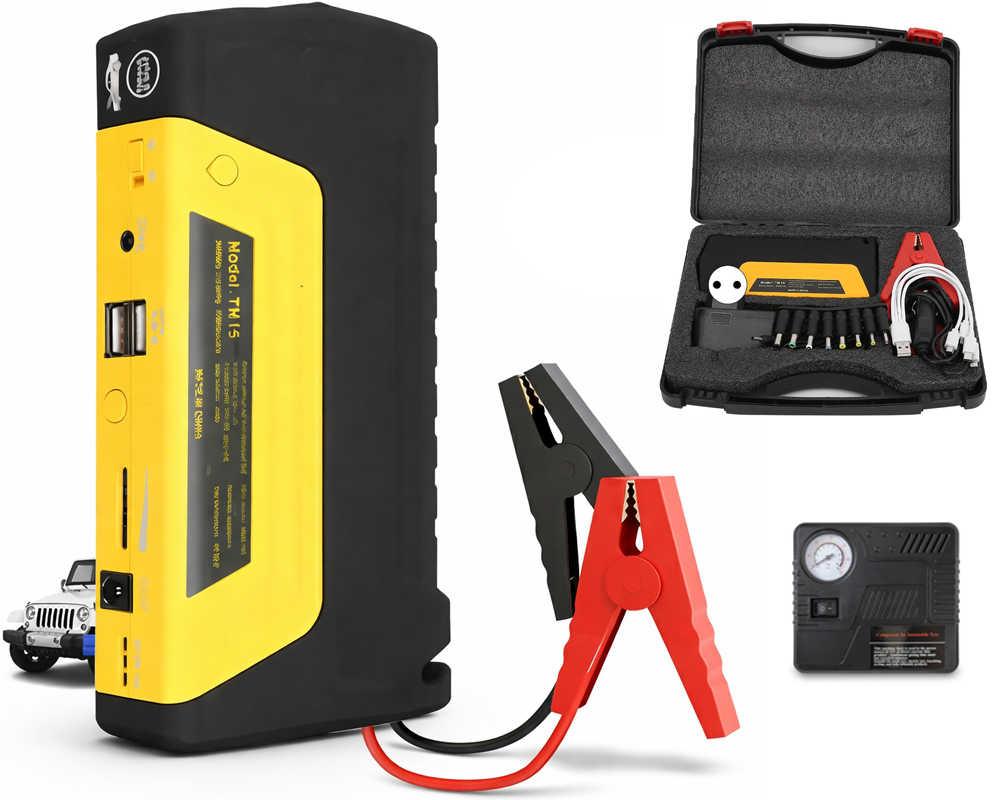 Compact jump starter with carrying case