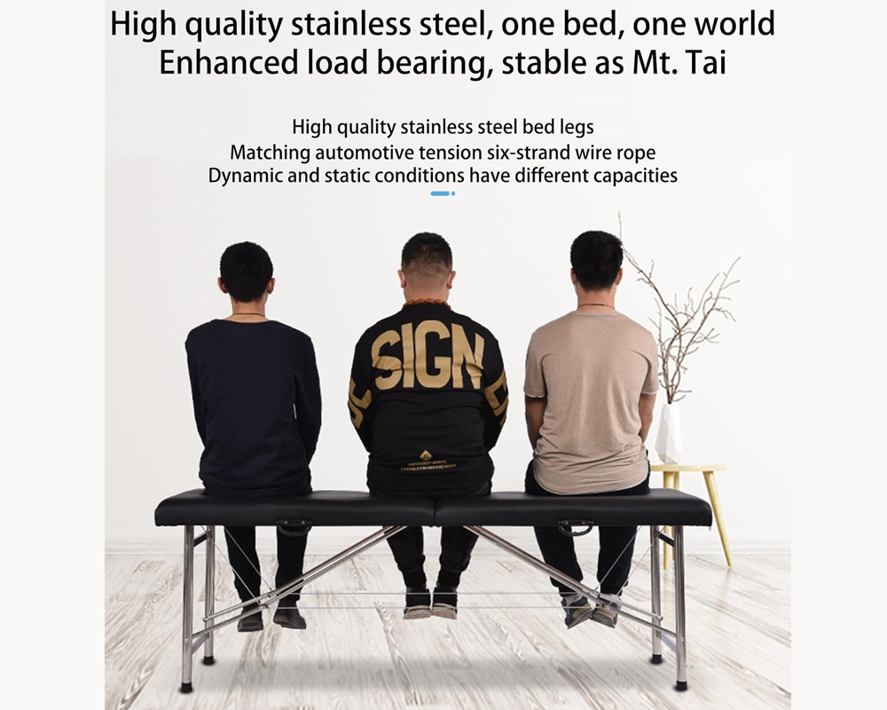 Massage table supports up to 500kg static load