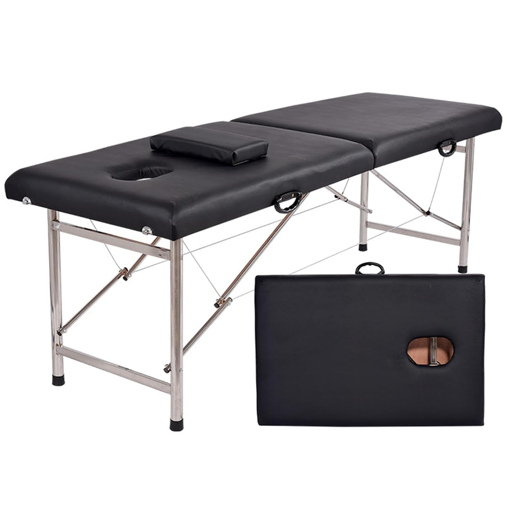 Foldable massage table with PU leather surface