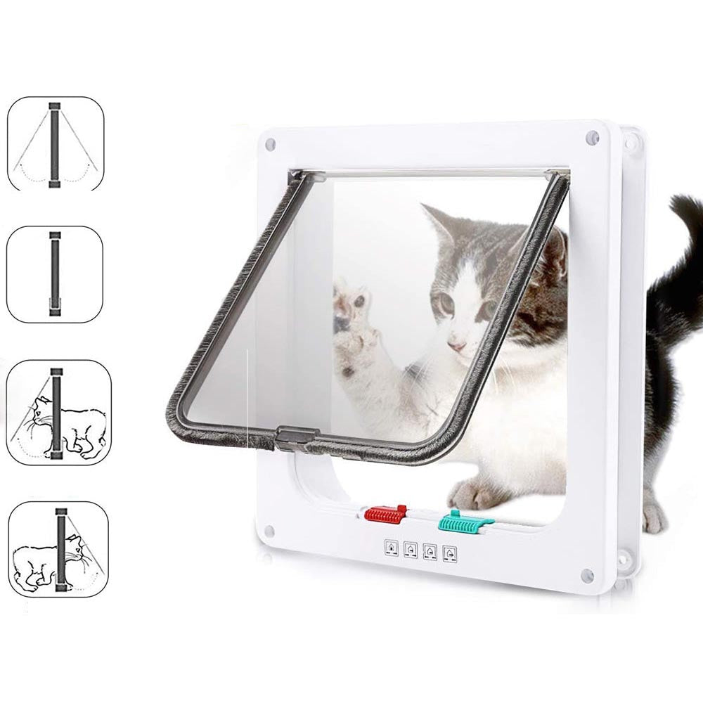 Cat door flap open for pet entry