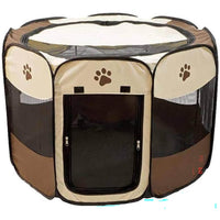 Thumbnail for Dog playpen foldable mesh sides for ventilation